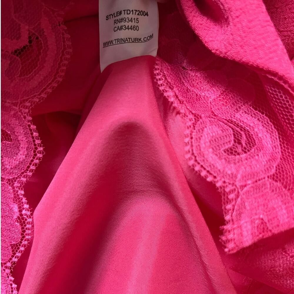 NWOT Trina Turk Felisha Pink Crepe Halter Shift Dress Pleat Front Size 4 - Picture 8 of 8